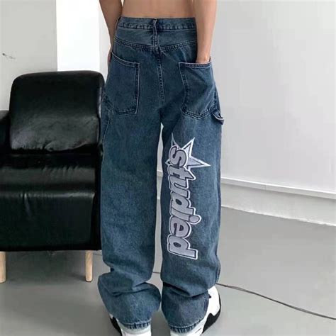 Cal A Cargo De Perna Larga Streetwear Homens Baggy Jeans Primavera Outono Moda Coreana