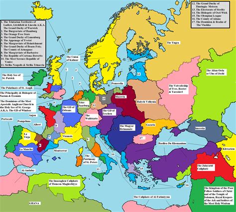 An Image Of A Map Of Europe With All The Countries In Different Colors