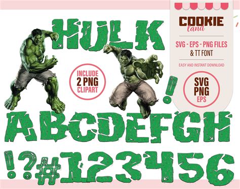 Hulk Avengers Alphabet Png Font Superhero Hulk Clipart Etsy Finland