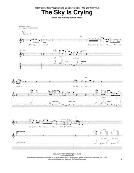 the sky is crying by stevie ray vaughan electric guitar digital sheet music sheet music plus