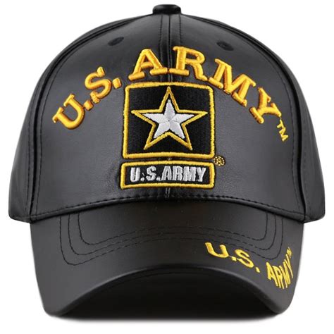 1100 Official Licensed 3d Embroidered Soft Faux Leather Cap Usarmy