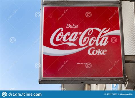 Red Coca Cola Coke Logo In The Street Editorial Photo Image Of