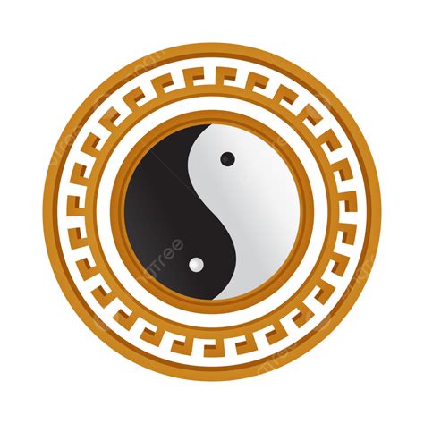 Yin Yang Symbol Mit 3d Goldkreisrand Yin Yang Yin Yang Symbol Yin