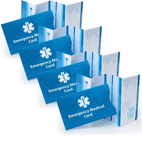 Steps to obtain a patient id card: Pack of 4 Emergency Medical ID Cards and Tyvek Sleeves - Universal Medical Data