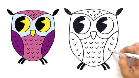 How To Draw A Cute Cartoon Owl For Kids Very Easy Hde Youtube 