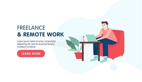 Home Office Workplace Landing Page Design Freelance Or Remote Work