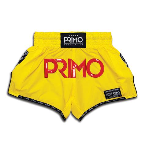Super Nylon Muay Thai Shorts Yellow Stadium Classic Primo Fight