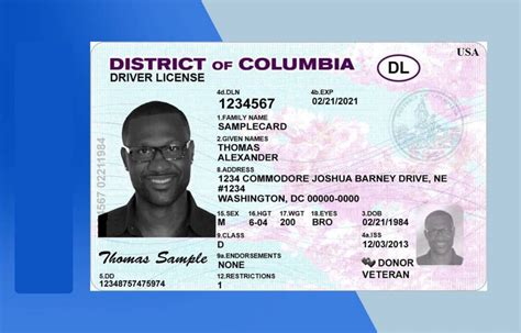 District Of Columbia Drivers License Psd Template Download Photoshop File