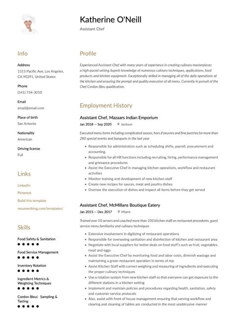 Assistant Chef Resume And Writing Guide 27 Examples 2023