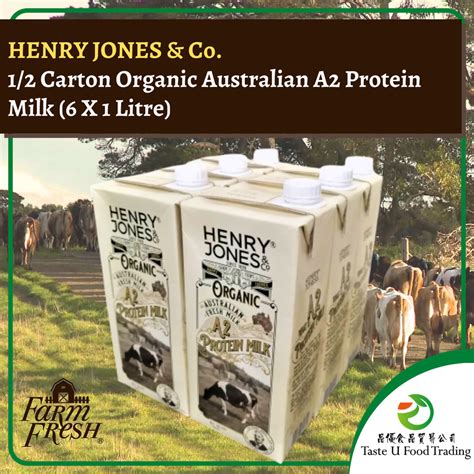 12 Carton Henry Jones And Co Organic Uht Australian A2 Protein Milk 6