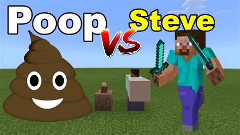 Poop Vs Steve Minecraft Pe Youtube