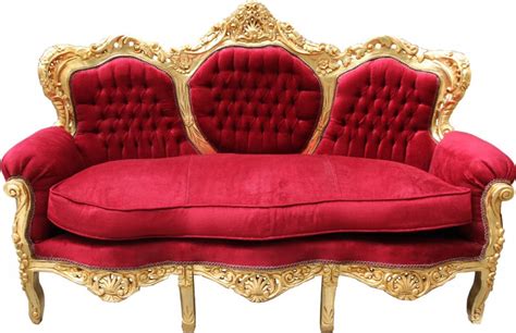 Casa Padrino Baroque Sofa King Bordeaux Red Gold Mod2 Furniture