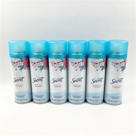 6 Secret Powder Fresh 24hr Aerosol Antiperspirant Deodorant Spray 4 Oz