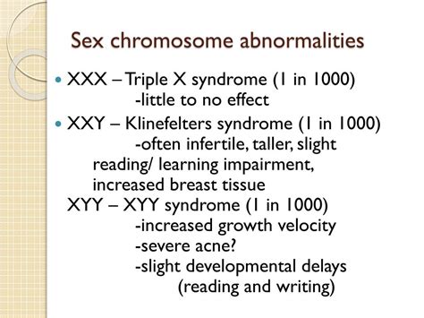 Sex Chromosome Abnormalities