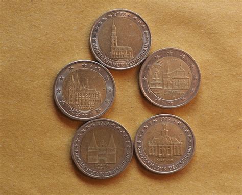Premium Photo German 2 Euro Coins European Union
