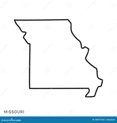 Missouri Map Outline Vector Design Template Editable Stroke Stock
