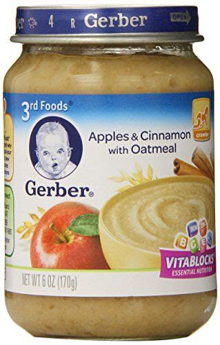 Gerber 3rd Foods Oatmeal With Apples Baby Food 6 Ounce Pack Of 12