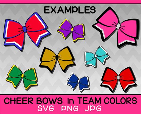 Cheer Bows Digital Clipart Set Cheer Bow Svg Png  Etsy