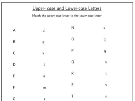 Upper Case And Lower Case Matching Teaching Resources