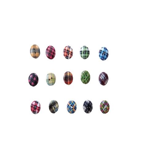 Round Plaid Pattern Wooden Buttons Connect4sale