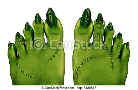 zombie feet zombie feet as a creepy halloween or scary symbol with textured green skin wrinkled