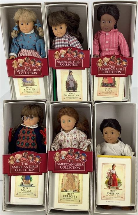 lot 6 boxed mini american girl historical dolls with their story book including josephena