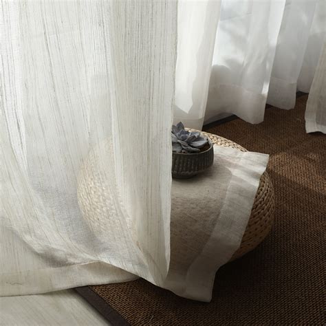 Dreamer Oatmeal Cotton Blended Sheer Voile Curtains