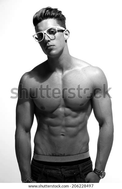 Sexy Portrait Very Muscular Shirtless Male Stock Photo 206228497