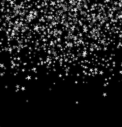 Silver Stars Falling From The Sky On Black Background The Silver Star