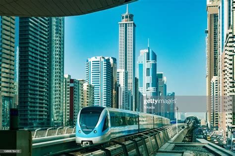 Dubai Skyline With Metro High Res Stock Photo Getty Images
