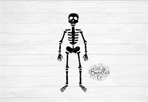 Instant Svgdxfpng Simple Skeleton Svg Halloween Svg Etsy Simple