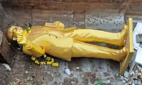 Demand To Restore Statue Of Ambedkar