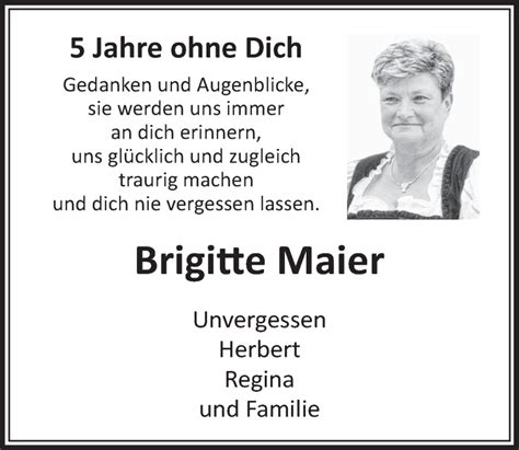 Traueranzeigen Von Brigitte Maier WirTrauern