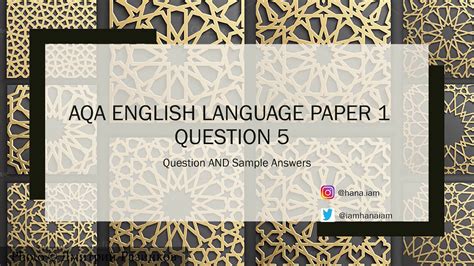 Also to answer question 5 paper 1 aqa 8700 english language duration. AQA English Language Paper 1 Question 5 - Question and ...