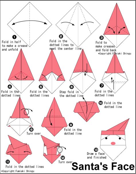Atividades E Enfeites De Natal Com Origami Origami De Natal Rosto