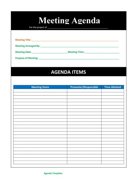 Sample 46 Effective Meeting Agenda Templates Templatelab Word Agenda