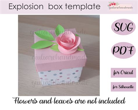 Explosion Box Box Svg Template Svg Files For Cricut And Etsy