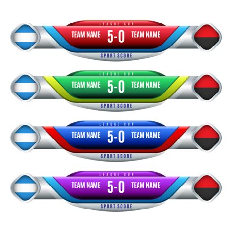 Scoreboard Elements Design For Football And Soccer Soccer Scoreboard