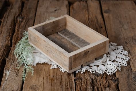 Reclaimed Wood Crate Newborn Photo Props