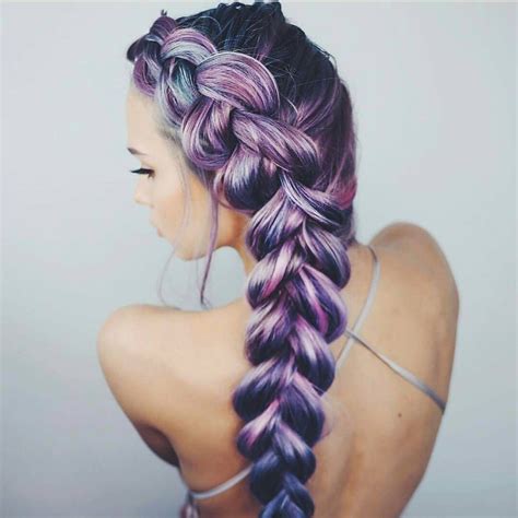 Top 20 Braided Hairstyles For Summer 2017 Purple Side Pull Through Braid Hairstyle Summer