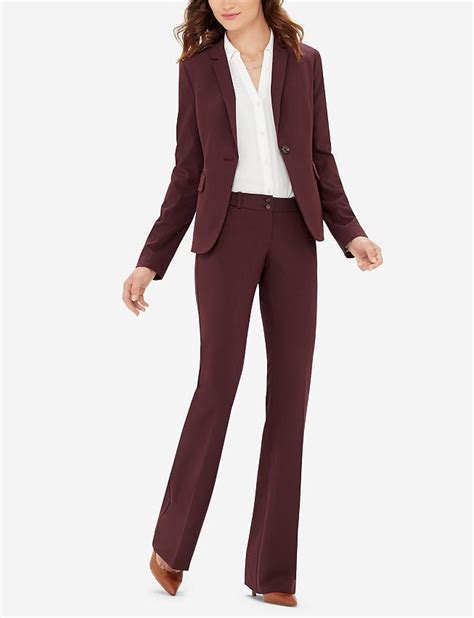 Burgundy Drew Collection Flare Pants And Flap Pocket Jacket