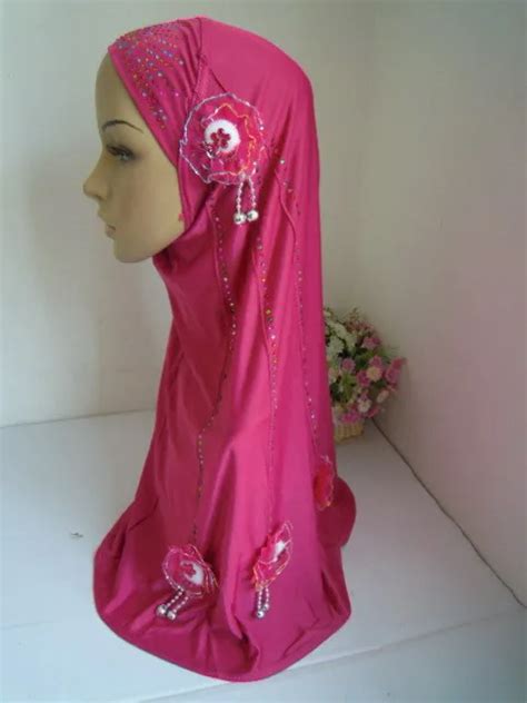 Mu Wholesale New Design Muslim Hijab Hot Drill Pcs Per Dozen Islamic Hijabs Mix Colors