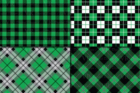 Green And Black Plaid Digital Papers Backgrounds