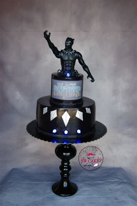 Black happy birthday acrylic cake topper. Black Panther cake | Kids cake, Cake, Cake design for men
