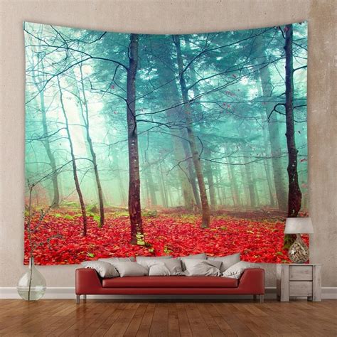 Psychedelic Forest Creek Starry Sky Series Home Tapestry Wall Etsy