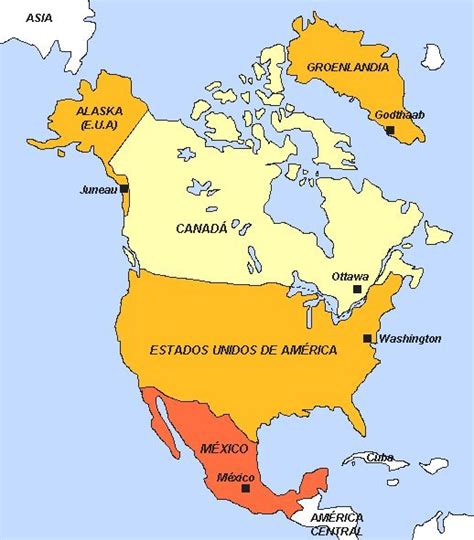 Mapa De Norte América Mapa De América