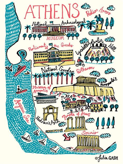 Athens Art Print By Julia Gash King And Mcgaw Greece Art Illustrated