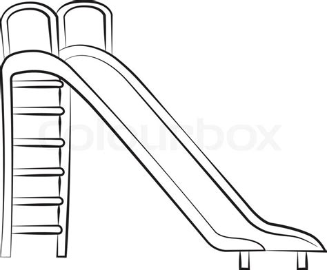 Black And White Drawing Playground Slide Sketch Coloring Page