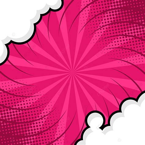 Vector Illustration Of Pop Art Comic Background With Cute Cloud Cartoon