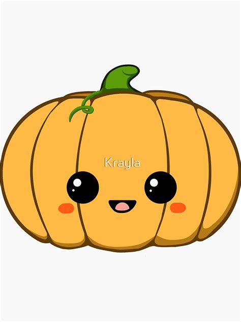 Cute Pumpkin Sticker For Sale By Krayla Redbubble